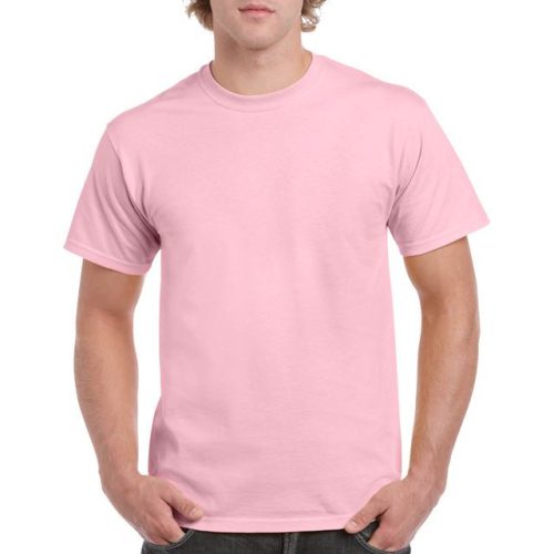 gi5000lp-2xl, GILDAN (GI5000) nyári rövid ujjú férfi póló, környakas, Világos rózsaszín/Light