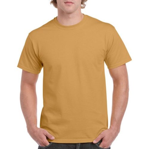 gi5000ogo-2xl, GILDAN (GI5000) nyári rövid ujjú férfi póló, környakas, Arany/Old Gold színben,