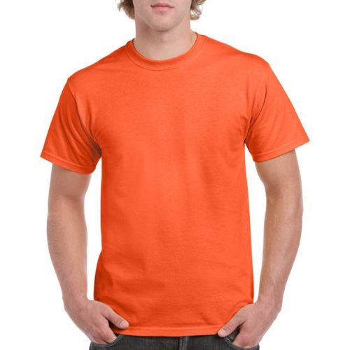 gi5000or-s, GILDAN (GI5000) nyári rövid ujjú férfi póló, környakas, Narancssárga/Orange színben,