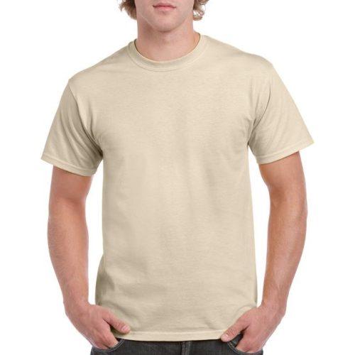 gi5000sa-2xl, GILDAN (GI5000) nyári rövid ujjú férfi póló, környakas, Homokbarna/Sand színben,