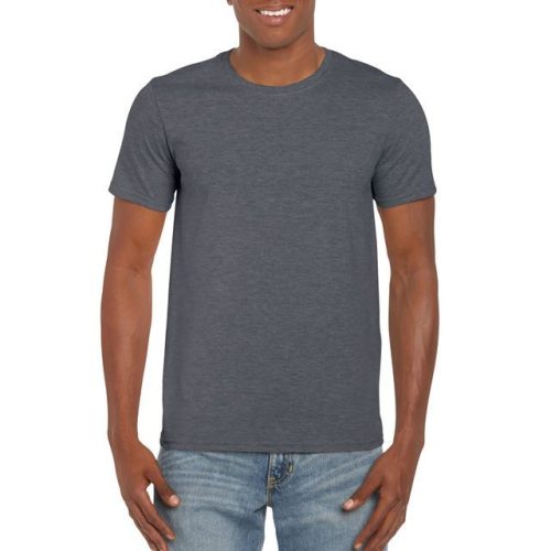 gi64000dh-s, GILDAN (GI64000) nyári rövid ujjú férfi póló, környakas, Sötét hanga/Dark Heather