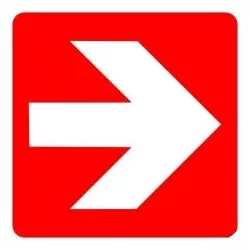   Tűzoltó készülék helyét jelölő nyíl, öntapadós matrica