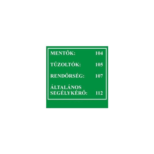 Mentők, tűzoltók, rendőrség értesítő, öntapadós matrica