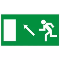   Menekülési útvonal balra-fel mutató nyíllal, öntapadós matrica