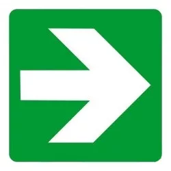 Menekülési irányt mutató, öntapadós tábla