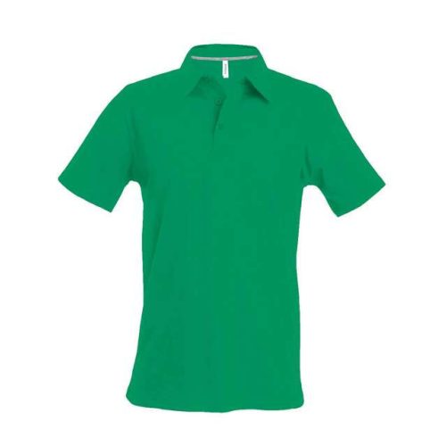 ka241kl-2xl, KARIBAN (KA241)  rövid ujjú férfi galléros póló, oldalvarrott, Sötét zöld/Kelly