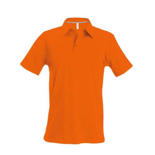ka241or-xl, KARIBAN (KA241)  rövid ujjú férfi galléros póló, oldalvarrott, Narancssárga/Orange