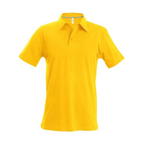 ka241ye-s, KARIBAN (KA241)  rövid ujjú férfi galléros póló, oldalvarrott, Sárga/Yellow színben,