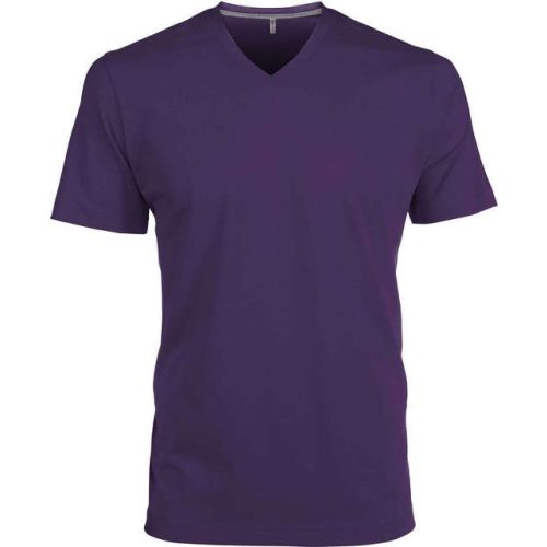 ka357pu-s, KARIBAN MEN'S SHORT SLEEVE (KA357) nyári rövid ujjú férfi póló V nyakú oldalvarrott