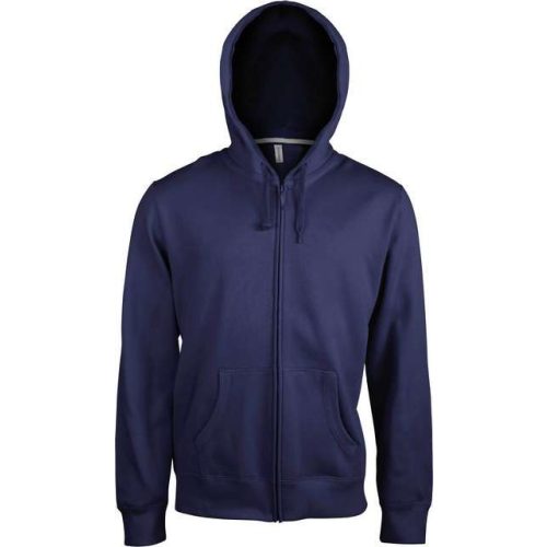 ka454nv-s, KARIBAN FULL ZIP HOODED (KA454) hosszú ujjú uniszex pulóver poliészter/pamut