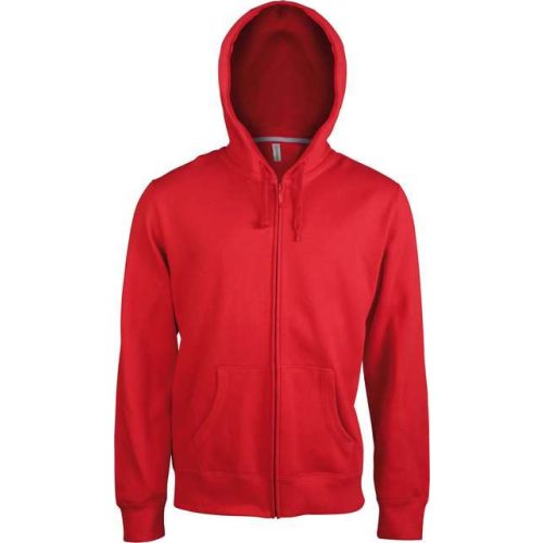 ka454re-s, KARIBAN FULL ZIP HOODED (KA454) hosszú ujjú uniszex pulóver poliészter/pamut