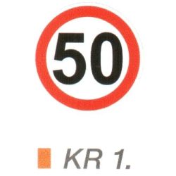 50 km sebességkorlátozás KR1.