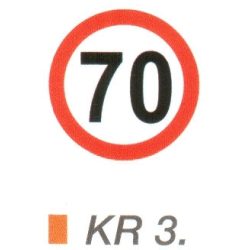 70 km sebességkorlátozás KR3.