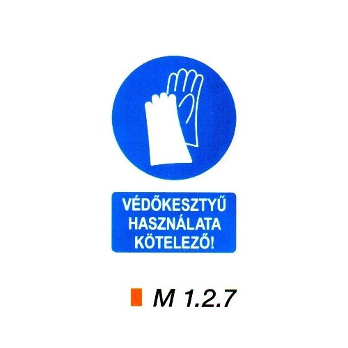 Védőkesztyű használata kötelező! m 1.2.7