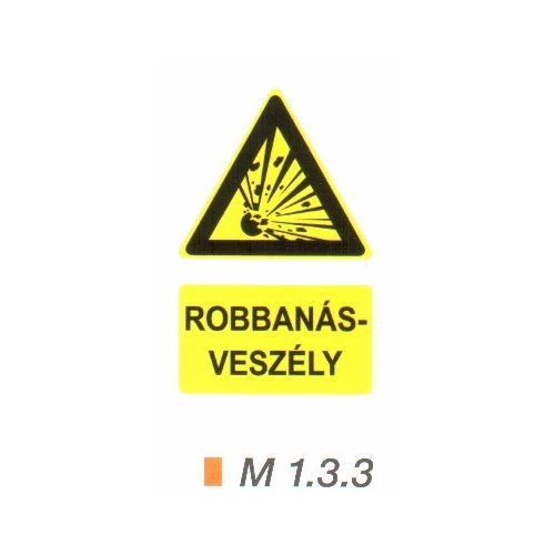 Robbanásveszélyes anyag m 1.3.3