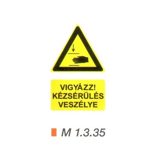 Vigyázz! Kézsérülés veszélye m 1.3.35