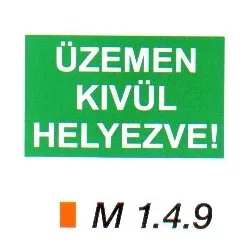 Üzemen kívül helyezve! m 1.4.9