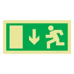   Menekülési útvonal, után világítós menekülési útvonalat jelző öntapadós tábla