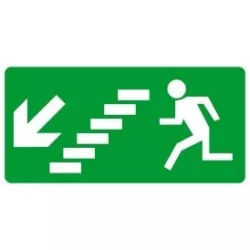   Menekülési útvonal, után világítós menekülési útvonalat jelző öntapadós tábla