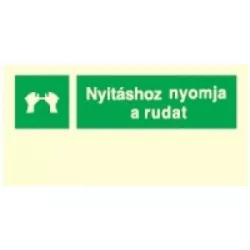   Üvegajtóhoz tábla, után világítós menekülési útvonalat jelző öntapadós tábla