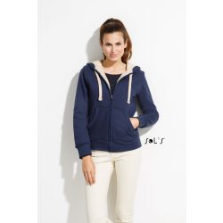   SOL'S SHERPA (SO00584) uniszex pulóver poliészter/pamut oldalvarrott karcsúsított zsebes végig zipzáras kapucnis bélelt, Poliészter/Pamut