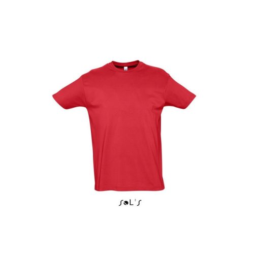 so11500re-s, SOL'S IMPERIAL (SO11500) nyári rövid ujjú férfi póló, környakas körkötött, Piros/Red