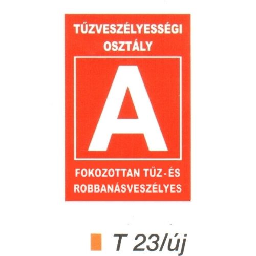 Tüzveszélyességi osztály "A" piktogram t 23/új