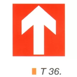 Iránymutató nyíl (piros) tábla t 36.