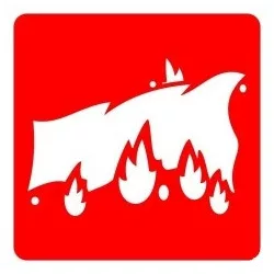   Tűzoltó takaró helyét jelölő, után világító tűzvédelmi öntapadós tábla