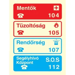   Után világítós mentők, tűzoltók, rendőrség öntapadós tábla