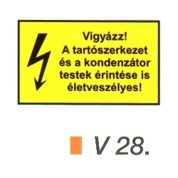   Vigyázz! A tartószerkezet és a kondenzátor testek érintése is életveszélyes!