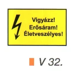 Vigyázz! Erősáram! Életveszélyes! v 32